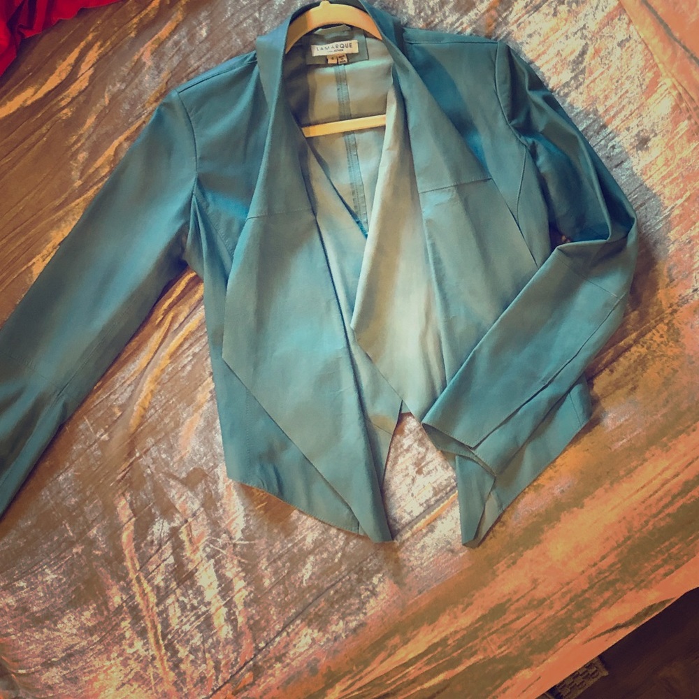 LAMARQUE Blue leather jacket